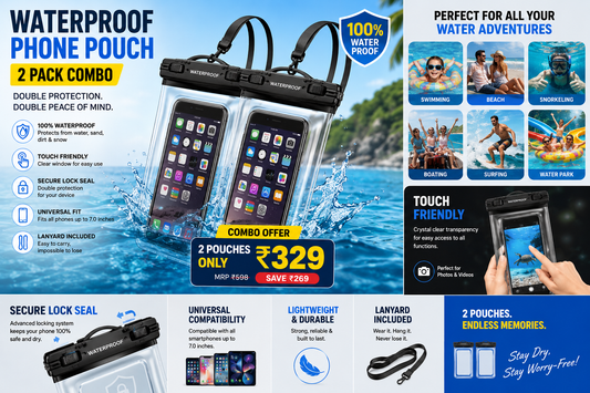 Get 2 Waterproof Mobile Pouches for Just ₹329