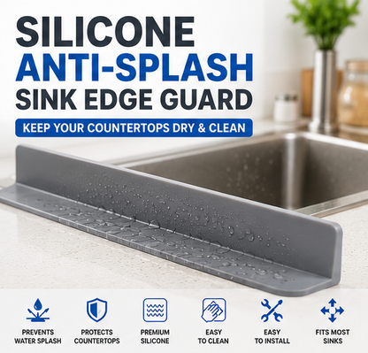 Silicone Anti-Splash Sink Edge Guard – Keep Your Countertops Dry & Mess-Free Combo