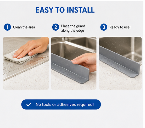 Silicone Anti-Splash Sink Edge Guard – Keep Your Countertops Dry & Mess-Free Combo