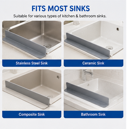Silicone Anti-Splash Sink Edge Guard – Keep Your Countertops Dry & Mess-Free Combo